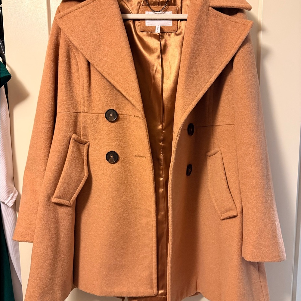 Bcbgeneration Camel Double-Breasted Pea Coat - image 1